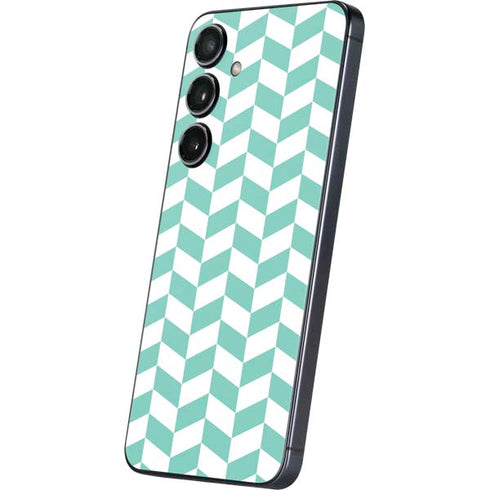 Blue White Chevron Galaxy S25 Skin